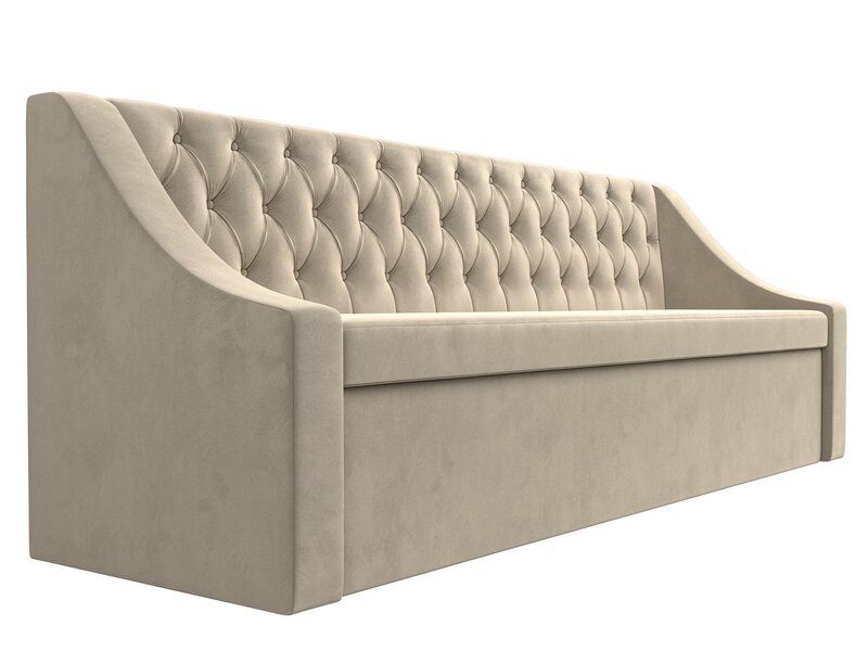 Диван кухонный прямой Мерлин, Микровельвет, Бежевый