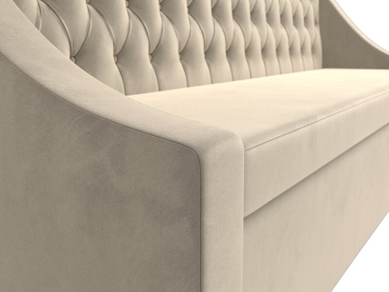 Диван кухонный прямой Мерлин, Микровельвет, Бежевый