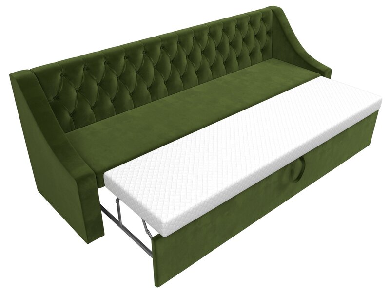 Диван кухонный прямой Мерлин, Микровельвет, Зеленый
