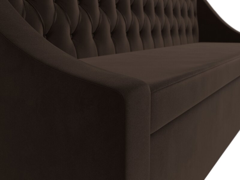 Диван кухонный прямой Мерлин, Микровельвет, Коричневый