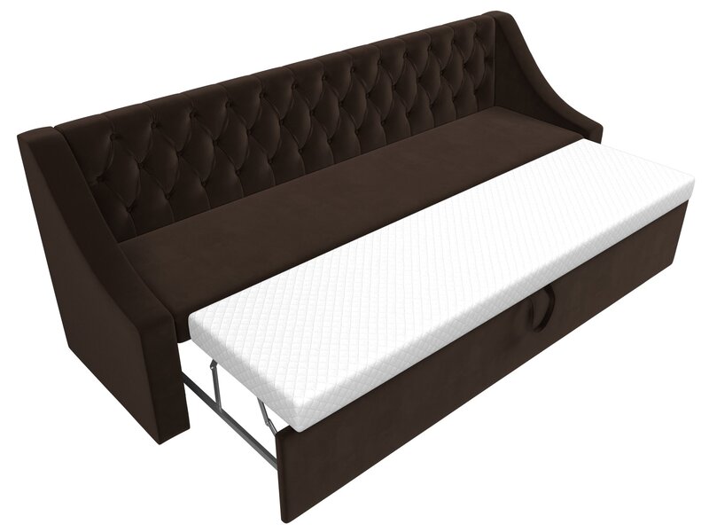 Диван кухонный прямой Мерлин, Микровельвет, Коричневый