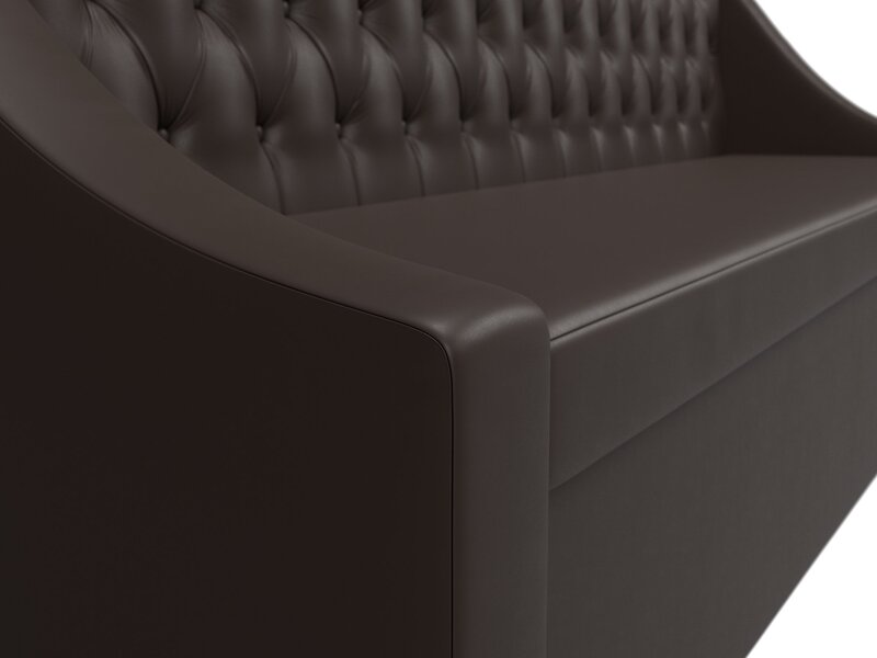 Диван кухонный прямой Мерлин, Экокожа, Коричневый