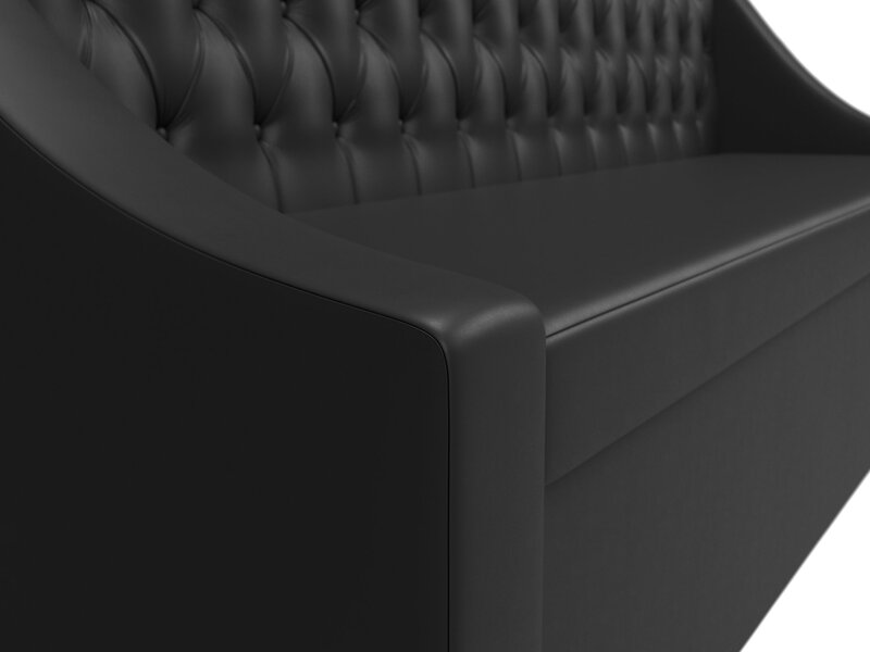 Диван кухонный прямой Мерлин, Экокожа, Черный