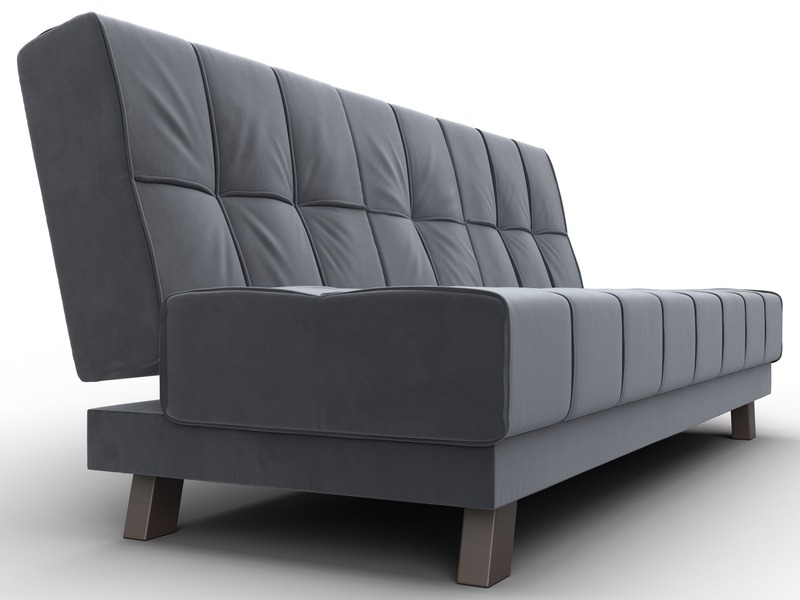 Диван прямой Винсент, Велюр, SEVEN 17 серый