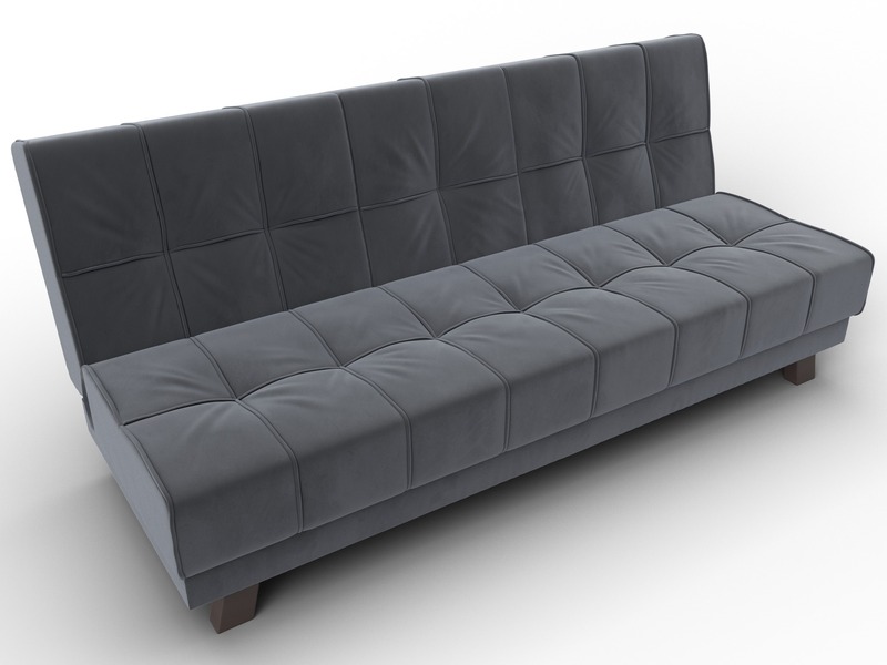 Диван прямой Винсент, Велюр, SEVEN 17 серый