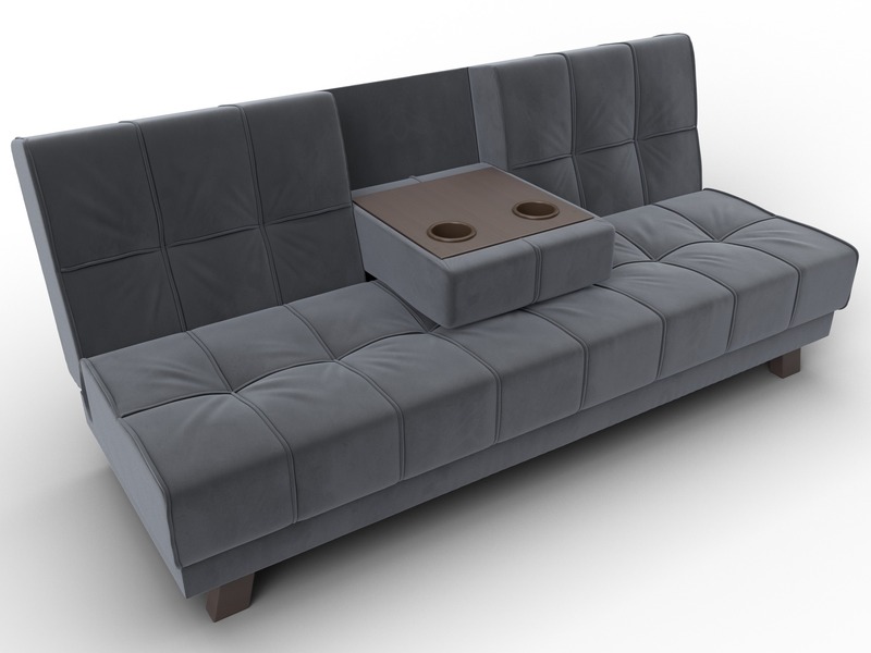 Диван прямой Винсент, Велюр, SEVEN 17 серый