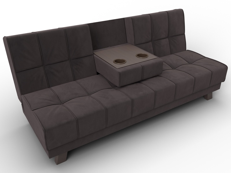 Диван прямой Винсент, Велюр, SEVEN 727 коричневый