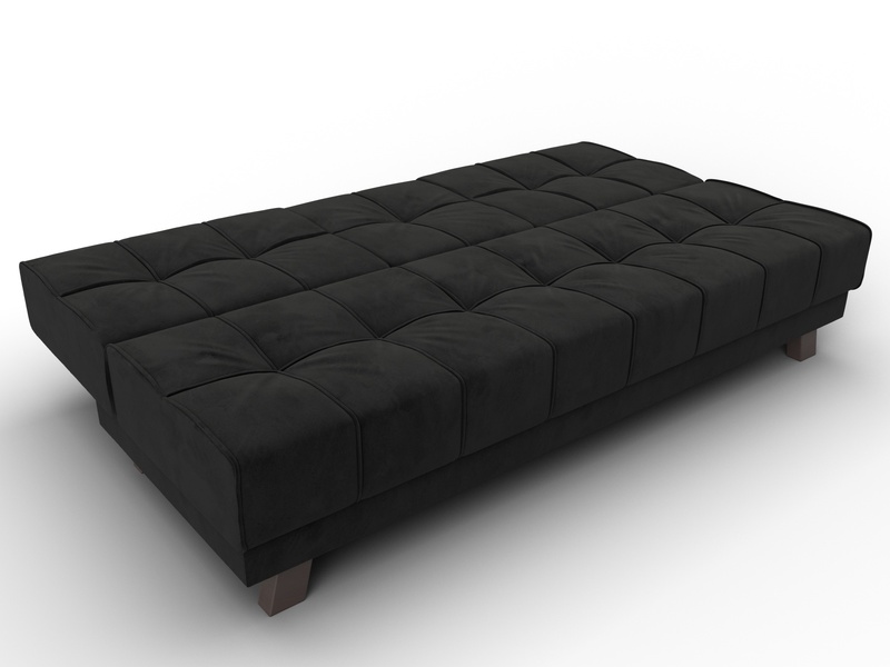 Диван прямой Винсент, Велюр, SEVEN 35 черный