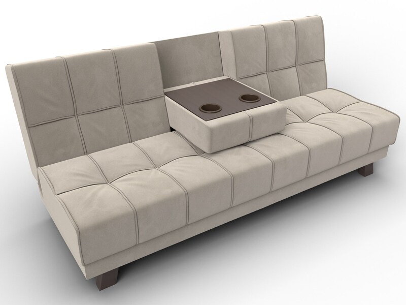 Диван прямой Винсент, Микровельвет, Бежевый