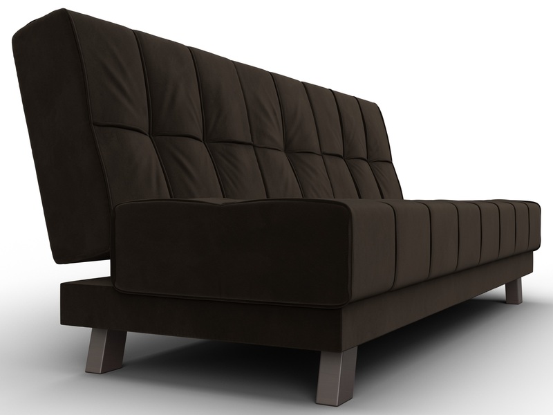 Диван прямой Винсент, Микровельвет, Коричневый