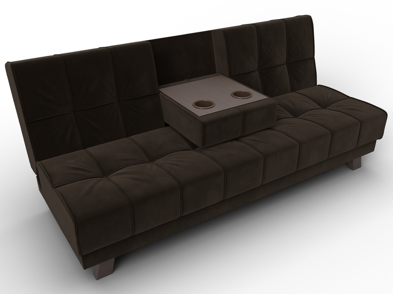 Диван прямой Винсент, Микровельвет, Коричневый