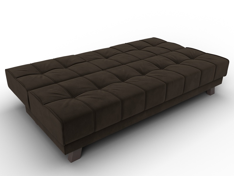 Диван прямой Винсент, Микровельвет, Коричневый