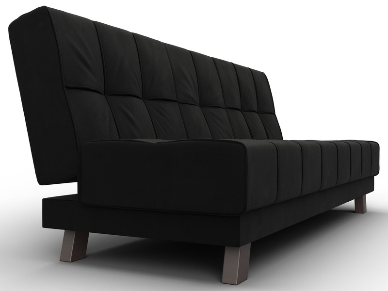 Диван прямой Винсент, Микровельвет, Черный