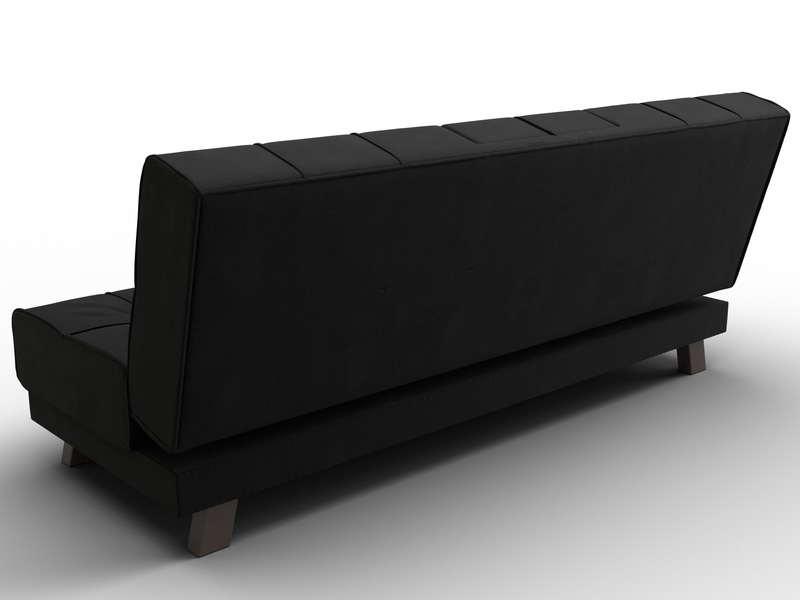 Диван прямой Винсент, Микровельвет, Черный