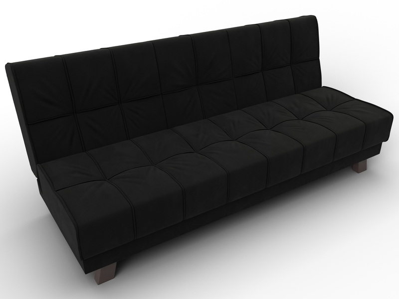 Диван прямой Винсент, Микровельвет, Черный