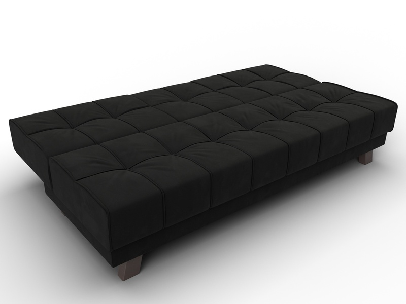 Диван прямой Винсент, Микровельвет, Черный