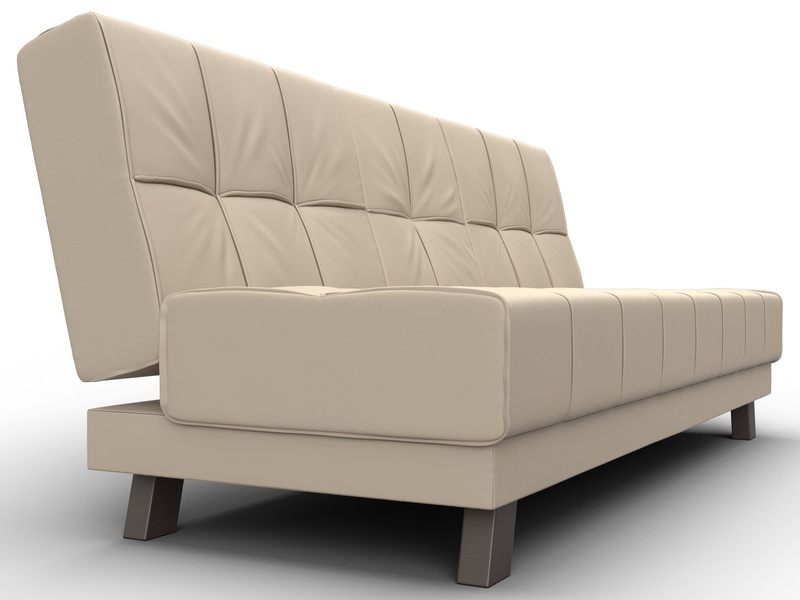 Диван прямой Винсент, Экокожа, Бежевый