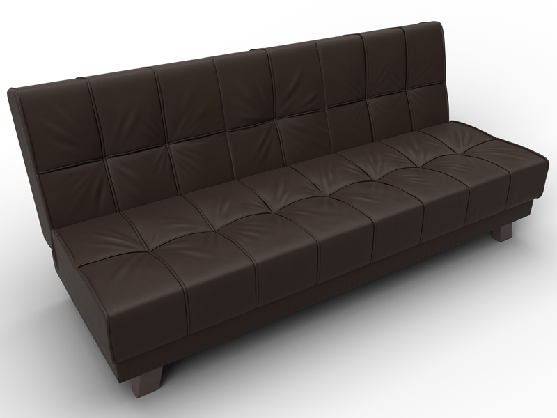 Диван прямой Винсент, Экокожа, Коричневый