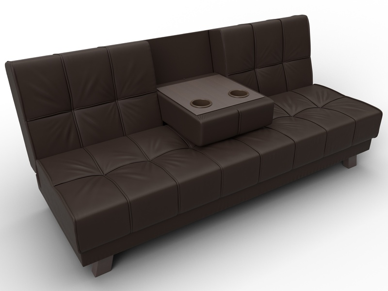 Диван прямой Винсент, Экокожа, Коричневый