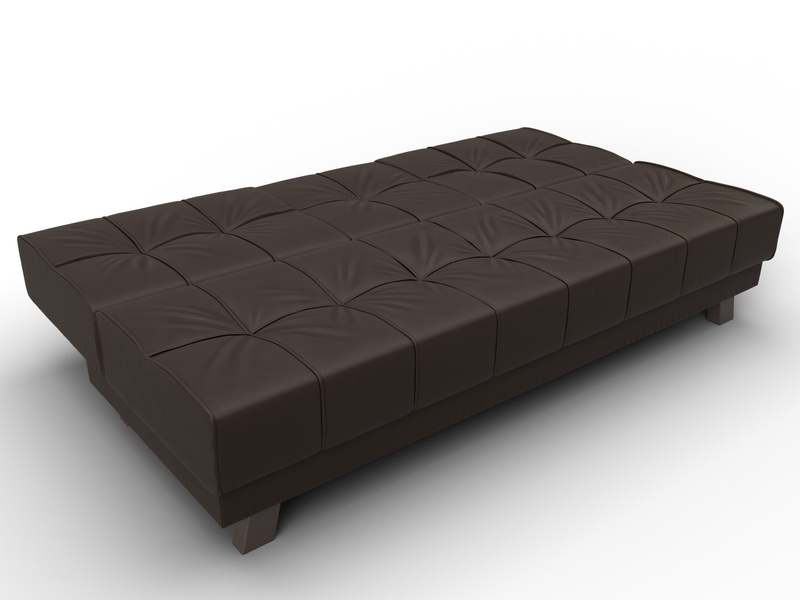 Диван прямой Винсент, Экокожа, Коричневый