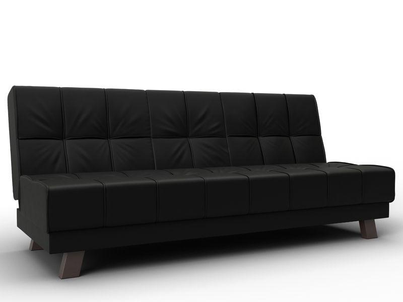 Диван прямой Винсент, Экокожа, Черный