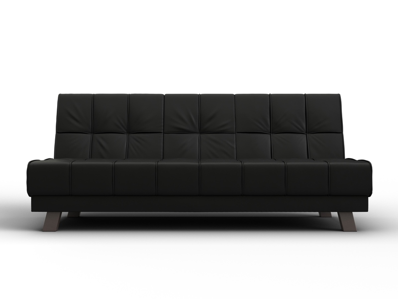Диван прямой Винсент, Экокожа, Черный