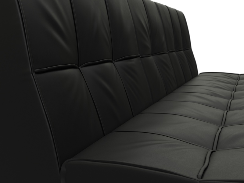 Диван прямой Винсент, Экокожа, Черный