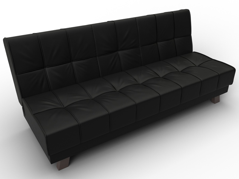 Диван прямой Винсент, Экокожа, Черный