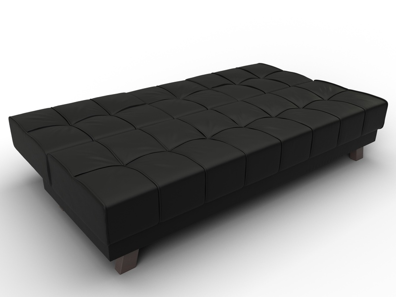 Диван прямой Винсент, Экокожа, Черный