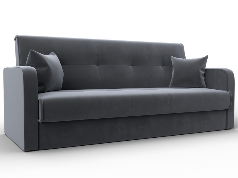 Диван-книжка Надежда, Велюр, SEVEN 17 серый