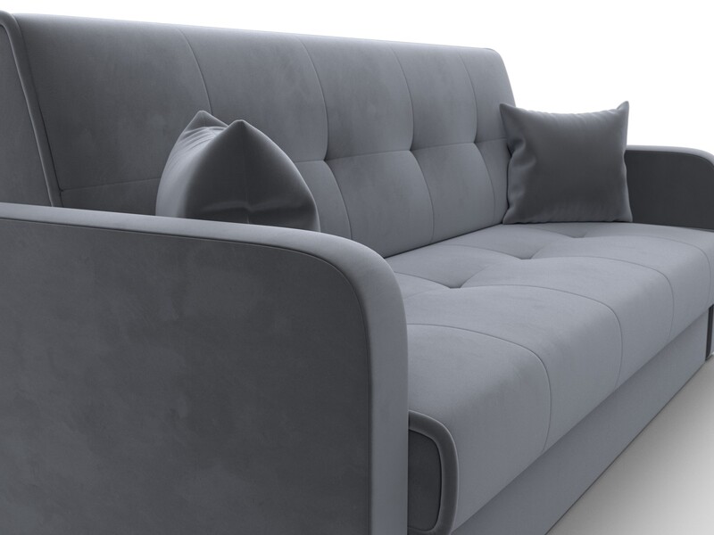 Диван-книжка Надежда, Велюр, SEVEN 17 серый