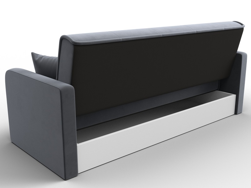 Диван-книжка Надежда, Велюр, SEVEN 17 серый