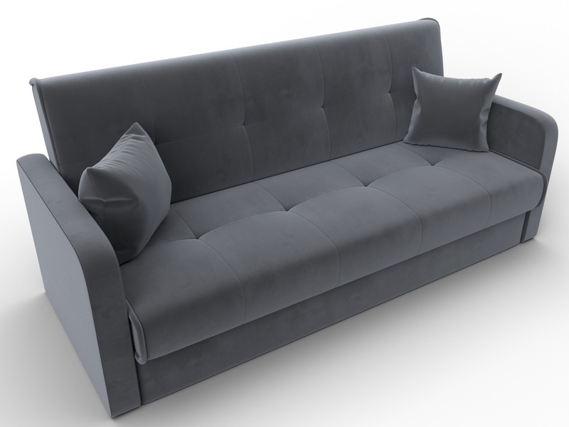 Диван-книжка Надежда, Велюр, SEVEN 17 серый