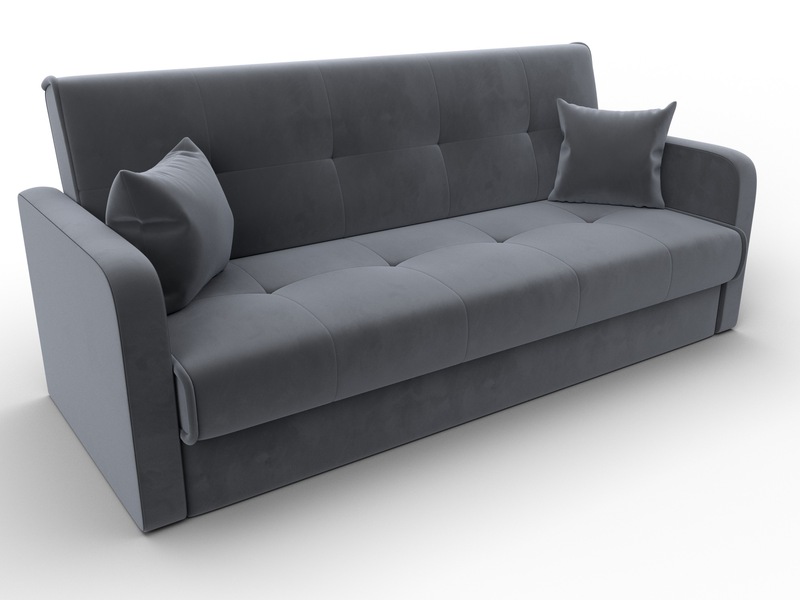 Диван-книжка Надежда, Велюр, SEVEN 17 серый