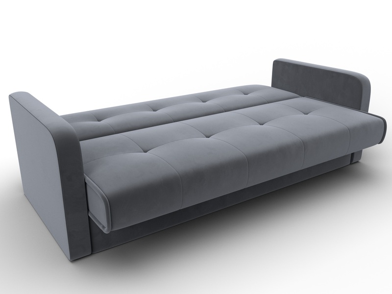 Диван-книжка Надежда, Велюр, SEVEN 17 серый