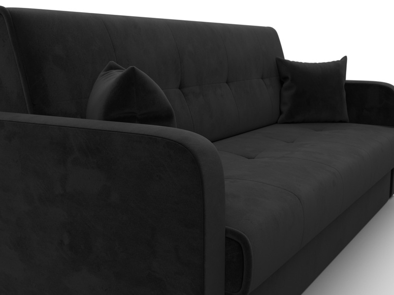 Диван-книжка Надежда, Велюр, SEVEN 35 черный