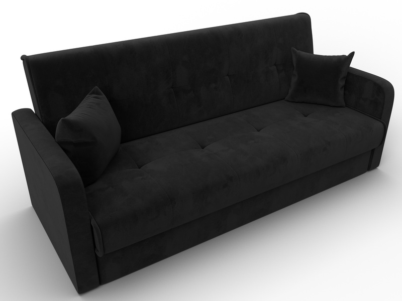 Диван-книжка Надежда, Велюр, SEVEN 35 черный