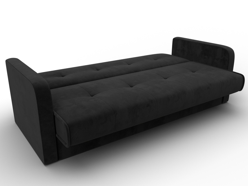 Диван-книжка Надежда, Велюр, SEVEN 35 черный