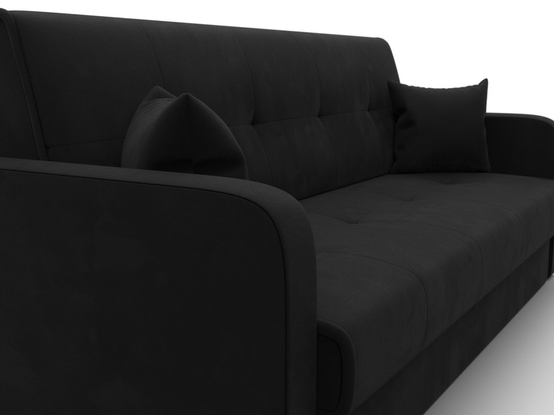 Диван-книжка Надежда, Микровельвет, Черный