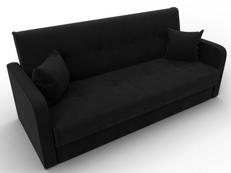 Диван-книжка Надежда, Микровельвет, Черный