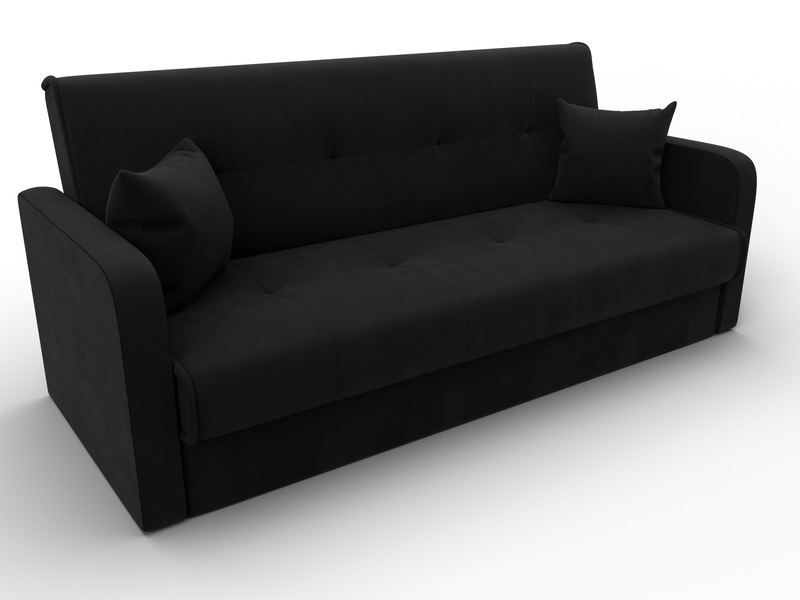 Диван-книжка Надежда, Микровельвет, Черный