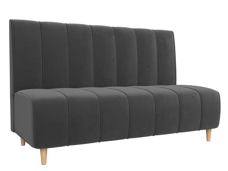 Диван кухонный прямой Ральф, Велюр, SEVEN 17 серый