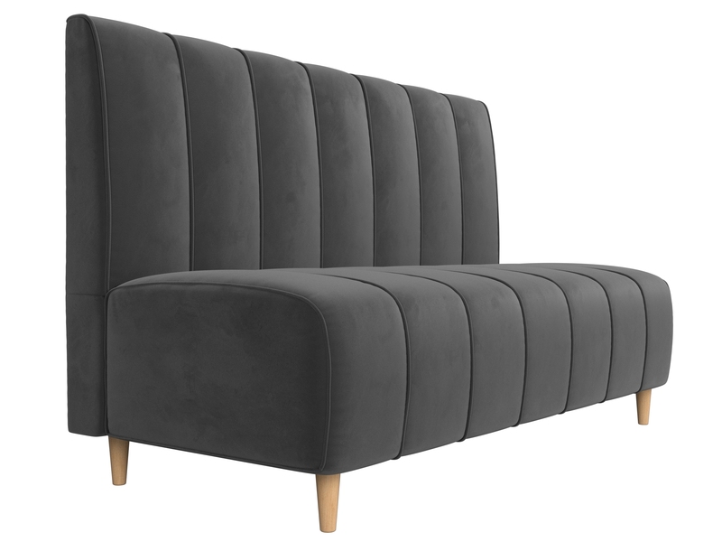 Диван кухонный прямой Ральф, Велюр, SEVEN 17 серый