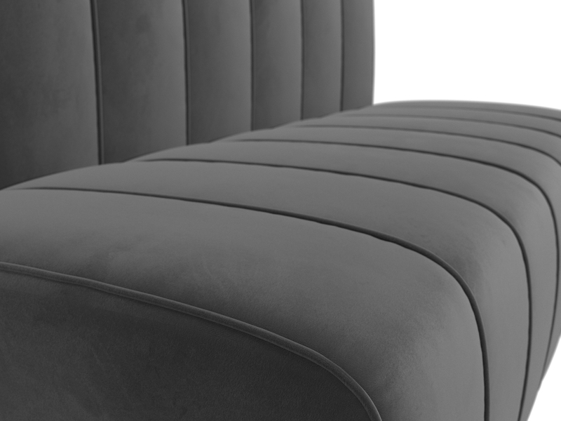 Диван кухонный прямой Ральф, Велюр, SEVEN 17 серый