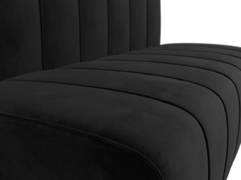 Диван кухонный прямой Ральф, Велюр, SEVEN 35 черный