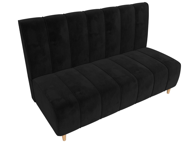 Диван кухонный прямой Ральф, Велюр, SEVEN 35 черный