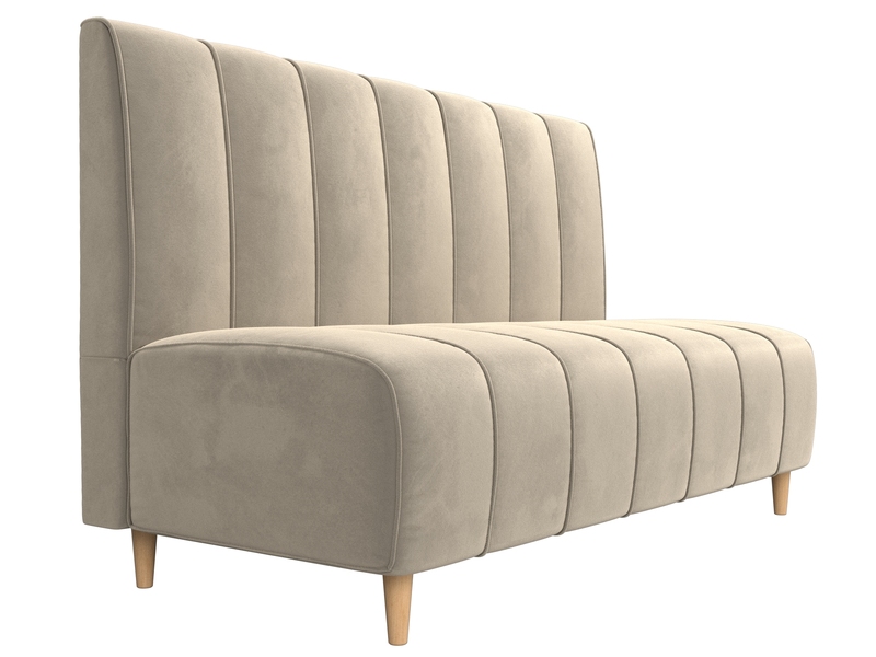 Диван кухонный прямой Ральф, Микровельвет, Бежевый