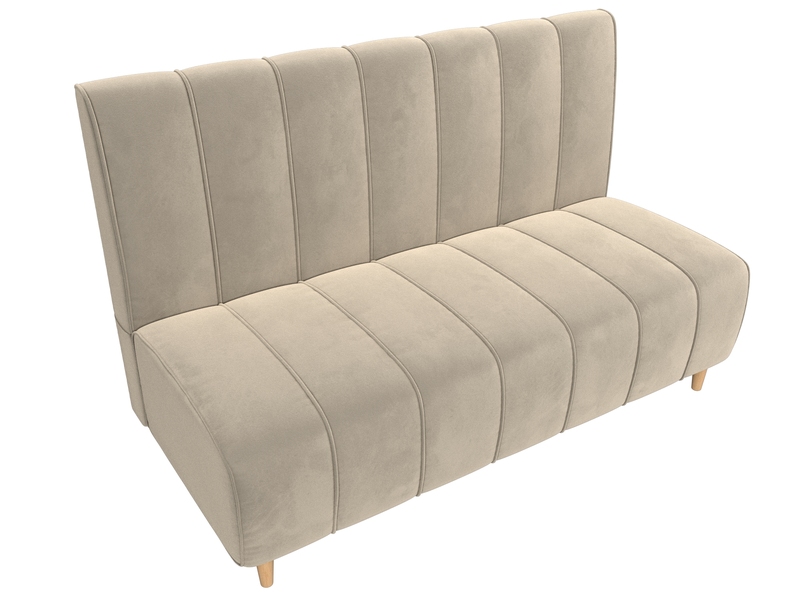 Диван кухонный прямой Ральф, Микровельвет, Бежевый