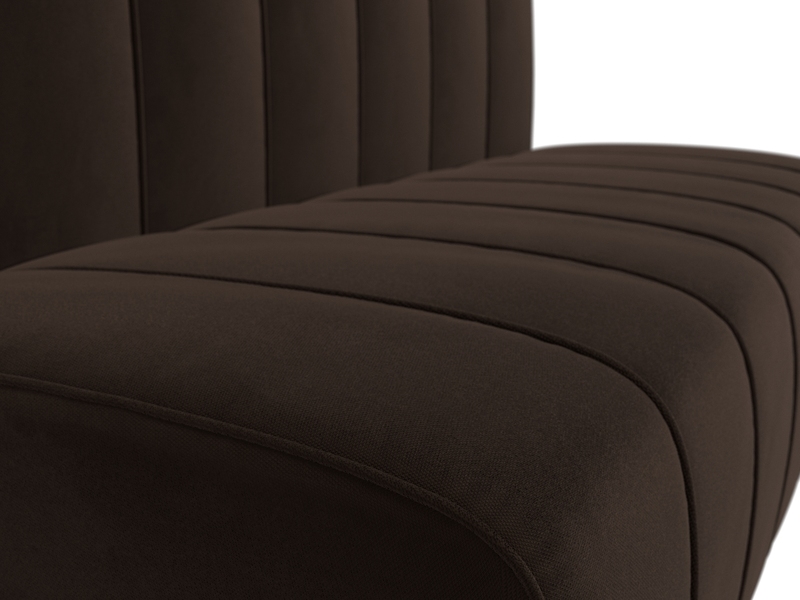 Диван кухонный прямой Ральф, Микровельвет, Коричневый