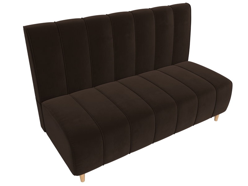 Диван кухонный прямой Ральф, Микровельвет, Коричневый